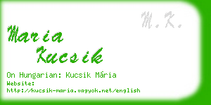 maria kucsik business card